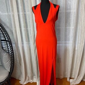 ASOS Bold Red Backless Gown